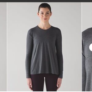 lululemon athletica Women's Long Sleeve Crew Top in Dark Gray